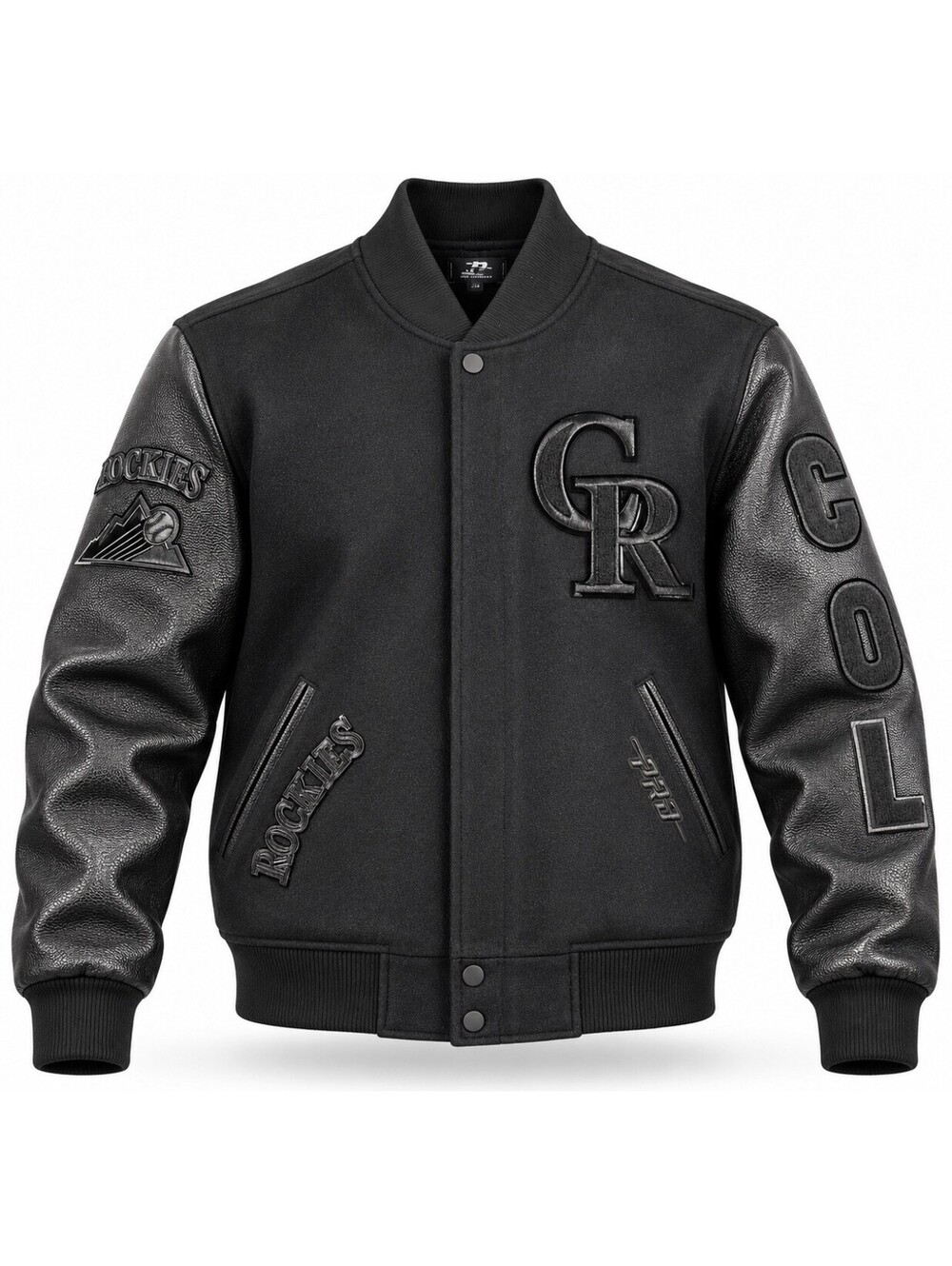 Pro Standard Colorado Rockies Wool Leather Varsity Jacket Men’s Large Black New